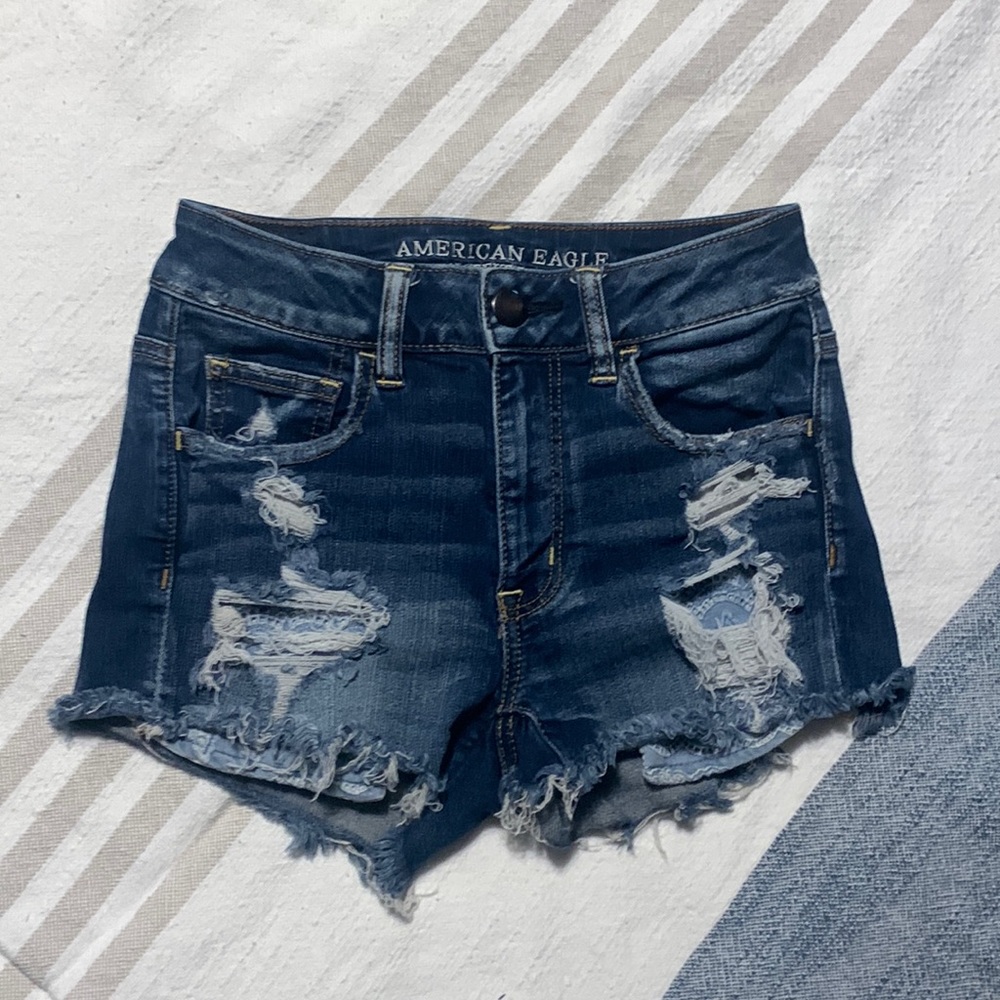 American Eagle Outfitters Hi Rise Shortie Jean Shorts